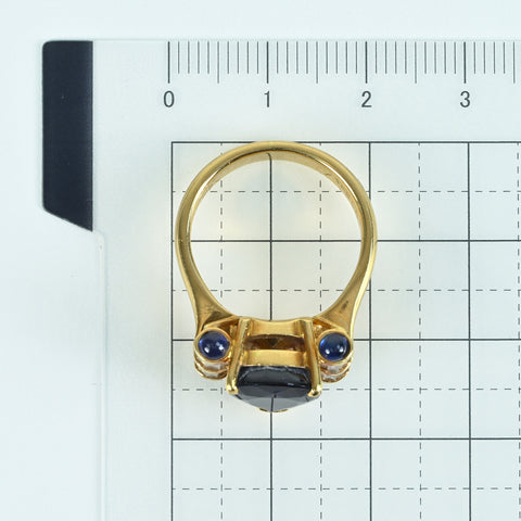 [Pre-owned] K18YG SAPPHIRE RING Sapphire ring S4.54ct S0.53ct D0.40ct 8.7g #13 