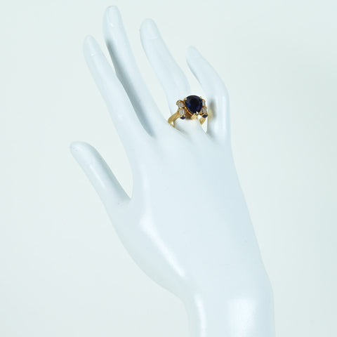 [Pre-owned] K18YG SAPPHIRE RING Sapphire ring S4.54ct S0.53ct D0.40ct 8.7g #13 