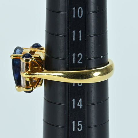 [Pre-owned] K18YG SAPPHIRE RING Sapphire ring S4.54ct S0.53ct D0.40ct 8.7g #13 