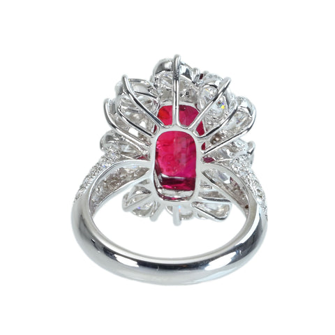 [Pre-owned] K18WG RUBY Ruby Ring, R6.03ct, D3.63ct, GRS Certificate, 11.0g, #14 