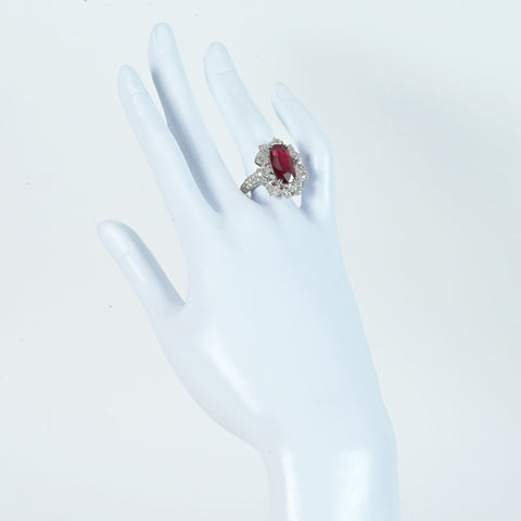 [Pre-owned] K18WG RUBY Ruby Ring, R6.03ct, D3.63ct, GRS Certificate, 11.0g, #14 