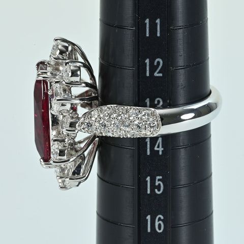 [Pre-owned] K18WG RUBY Ruby Ring, R6.03ct, D3.63ct, GRS Certificate, 11.0g, #14 