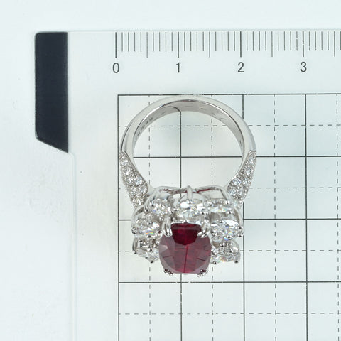 [Pre-owned] K18WG RUBY Ruby Ring, R6.03ct, D3.63ct, GRS Certificate, 11.0g, #14 