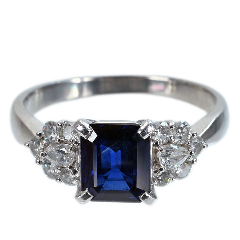 【中古】PT900 SAPPHIRE RING サファイアリング S1.81ct D0.44ct ソーティング 5.1g ＃15