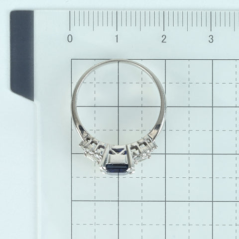 【中古】PT900 SAPPHIRE RING サファイアリング S1.81ct D0.44ct ソーティング 5.1g ＃15