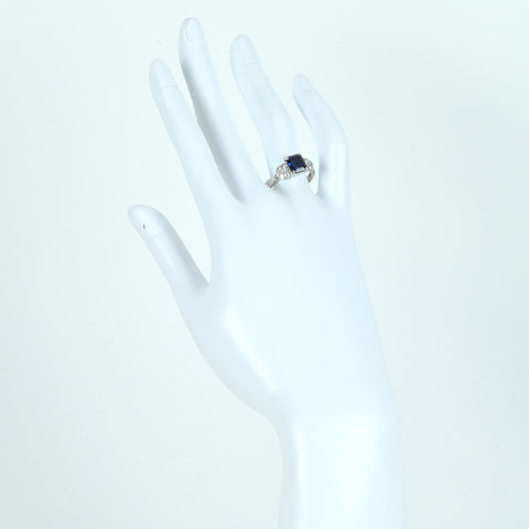 【中古】PT900 SAPPHIRE RING サファイアリング S1.81ct D0.44ct ソーティング 5.1g ＃15