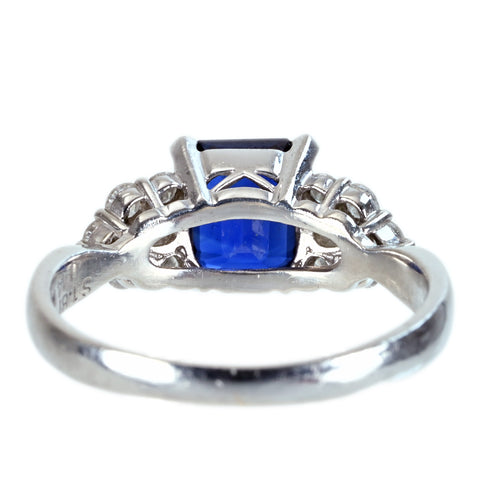 【中古】PT900 SAPPHIRE RING サファイアリング S1.81ct D0.44ct ソーティング 5.1g ＃15