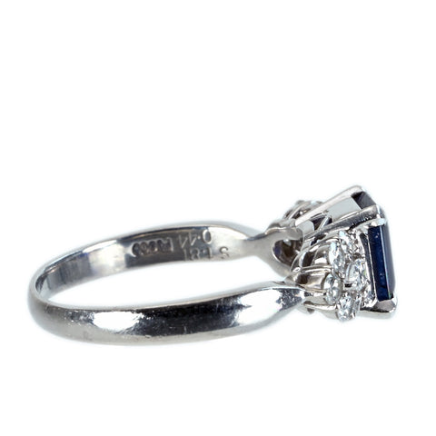 【中古】PT900 SAPPHIRE RING サファイアリング S1.81ct D0.44ct ソーティング 5.1g ＃15