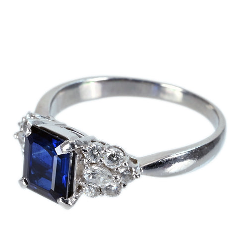 【中古】PT900 SAPPHIRE RING サファイアリング S1.81ct D0.44ct ソーティング 5.1g ＃15