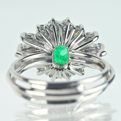 【中古】K18WG EMERALDエメラルドリング E1.59ct 6.2g #13