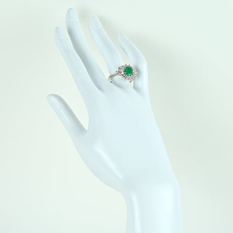 【中古】K18WG EMERALDエメラルドリング E1.59ct 6.2g #13
