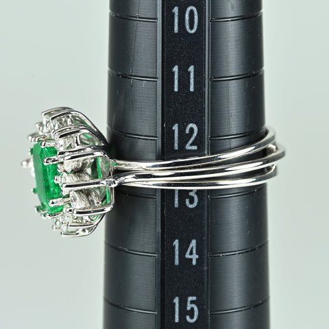 【中古】K18WG EMERALDエメラルドリング E1.59ct 6.2g #13