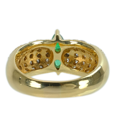 【中古】K18YG EMERALDエメラルドリング E0.34ct D1.16ct 9.7g #15