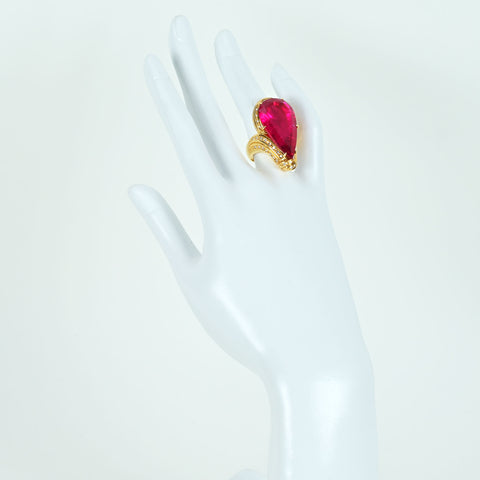 【中古】K18YG TOURMALINE RING ピンクトルマリンリング T27.51ct DD0.64ct GRJソーティング 17.3g #12