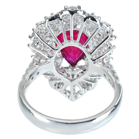 【中古】K18WG  Mynmar RUBY RING ビルマ産ルビーリング R2.53ct D1.73ct GRS鑑別書 7.0g #12