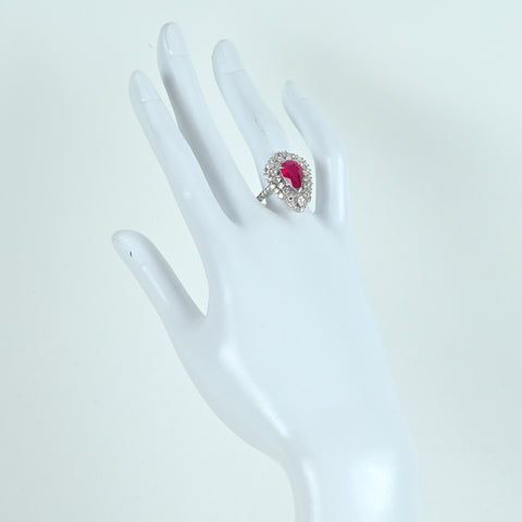 【中古】K18WG  Mynmar RUBY RING ビルマ産ルビーリング R2.53ct D1.73ct GRS鑑別書 7.0g #12