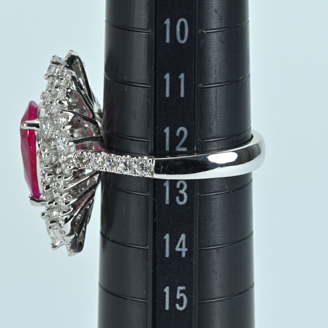 【中古】K18WG  Mynmar RUBY RING ビルマ産ルビーリング R2.53ct D1.73ct GRS鑑別書 7.0g #12