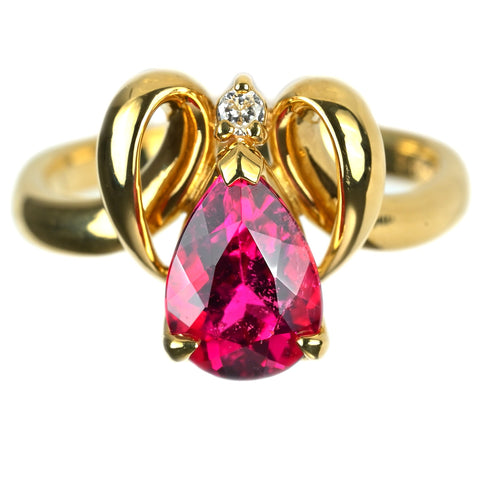 【中古】K18YG TOURMALINE ピンクトルマリンリング T1.69ct D0.02ct 5.2g #12