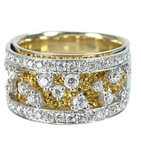 【中古】K18WG/K18YG カラーレス＆イエローダイヤモンドリング 14.6g #14