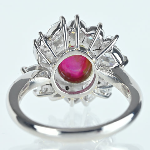 【中古】PT900 STAR RUBY スタールビーリング SR3.57ct D1.40ct 8.8g #11.5