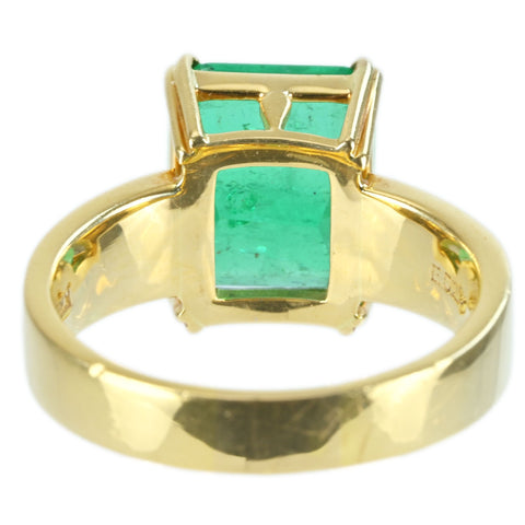 【中古】K18YG EMERALD RING エメラルドリング E5.29ct CGLソーティング 9.3g ＃18.5