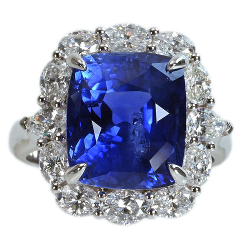 【中古】K18WG SAPPHIREスリランカ産 非加熱サファイアリング S11.53ct D1.78ct GRSロイヤルブルー鑑別書 10.0g #13