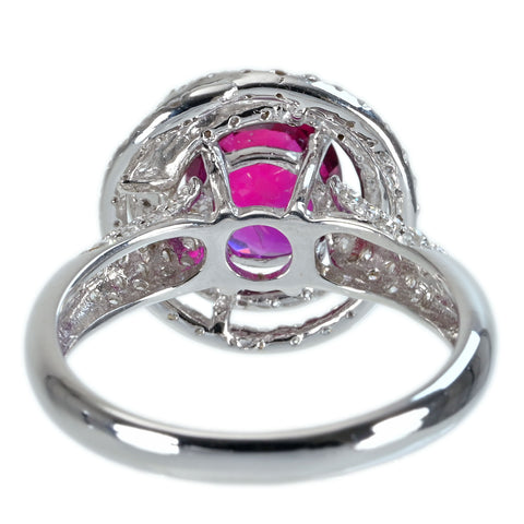 【中古】K18WG NO HEAT RUBY RING マダガスカル産 非加熱ルビーリング R2.02ct D0.75ct Pigeon Blood AIGS鑑別書 4.6g #13