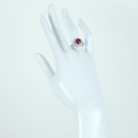 【中古】K18WG NO HEAT RUBY RING マダガスカル産 非加熱ルビーリング R2.02ct D0.75ct Pigeon Blood AIGS鑑別書 4.6g #13