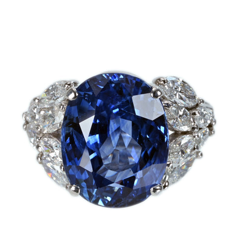【中古】PT900 SAPPHIRE RING スリランカ産サファイアリング S14.33ct D2.08ct GRS鑑別書 11.7g #10