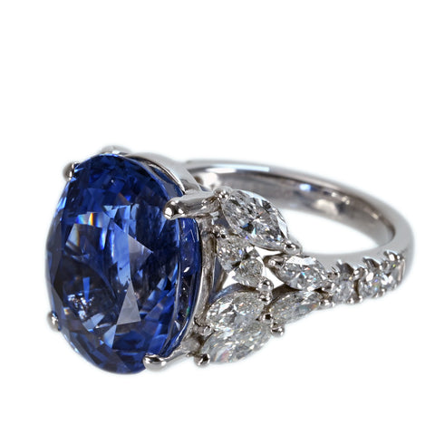 【中古】PT900 SAPPHIRE RING スリランカ産サファイアリング S14.33ct D2.08ct GRS鑑別書 11.7g #10