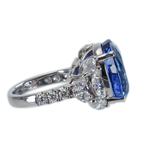 【中古】PT900 SAPPHIRE RING スリランカ産サファイアリング S14.33ct D2.08ct GRS鑑別書 11.7g #10