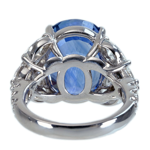 【中古】PT900 SAPPHIRE RING スリランカ産サファイアリング S14.33ct D2.08ct GRS鑑別書 11.7g #10