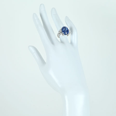 【中古】PT900 SAPPHIRE RING スリランカ産サファイアリング S14.33ct D2.08ct GRS鑑別書 11.7g #10