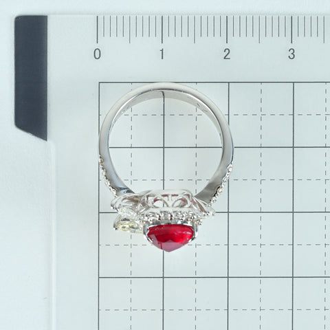 【中古】K18WG NO HEAT RUBY RING モザンビーク産 非加熱ルビーリング R2.07ct D1.48ct GRS鑑別書 6.6g #13.5　