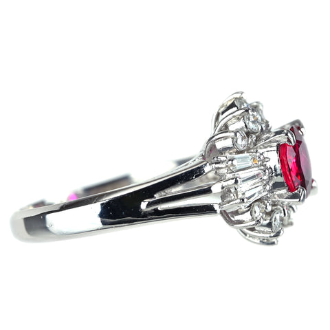 【中古】PT900 RUBY ルビーリング R0.54ct D0.35ct 鑑別書付き 4.9g #7