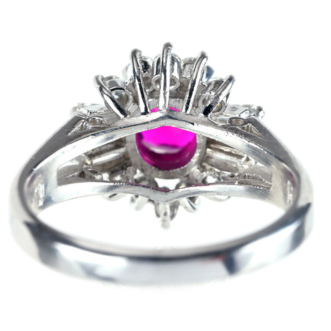 【中古】PT900 RUBY ルビーリング R0.54ct D0.35ct 鑑別書付き 4.9g #7