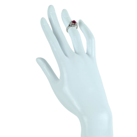 【中古】PT900 RUBY ルビーリング R0.54ct D0.35ct 鑑別書付き 4.9g #7