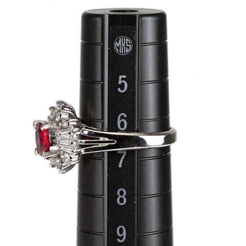 【中古】PT900 RUBY ルビーリング R0.54ct D0.35ct 鑑別書付き 4.9g #7