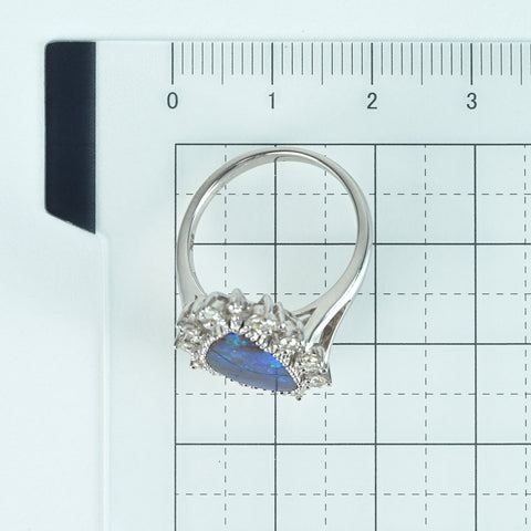 【中古】K18WG BOULDER OPAL RING  ボルダーオパールリング OP4.09ct D0.51ct 6.7ｇ #13