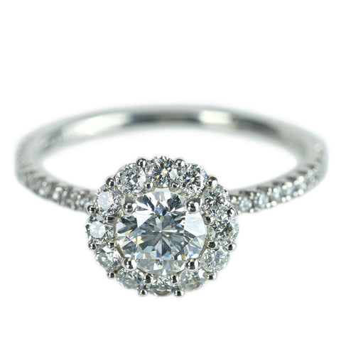 【中古】PT900 DIAMONDダイヤモンドリング 0.462ct Dカラー VS1クラス Excellentカット(H＆C) D0.47ct 2.3g #8.5