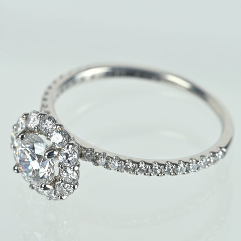 【中古】PT900 DIAMONDダイヤモンドリング 0.462ct Dカラー VS1クラス Excellentカット(H＆C) D0.47ct 2.3g #8.5