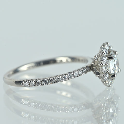 【中古】PT900 DIAMONDダイヤモンドリング 0.462ct Dカラー VS1クラス Excellentカット(H＆C) D0.47ct 2.3g #8.5