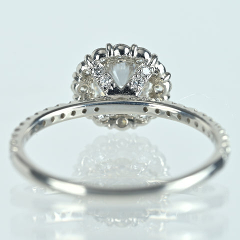 【中古】PT900 DIAMONDダイヤモンドリング 0.462ct Dカラー VS1クラス Excellentカット(H＆C) D0.47ct 2.3g #8.5