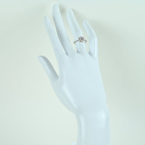 【中古】PT900 DIAMONDダイヤモンドリング 0.462ct Dカラー VS1クラス Excellentカット(H＆C) D0.47ct 2.3g #8.5