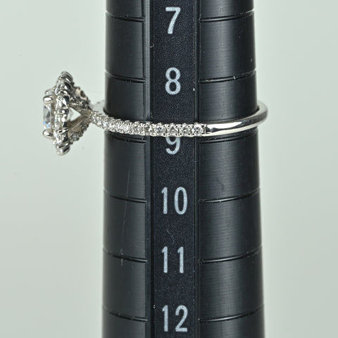 【中古】PT900 DIAMONDダイヤモンドリング 0.462ct Dカラー VS1クラス Excellentカット(H＆C) D0.47ct 2.3g #8.5