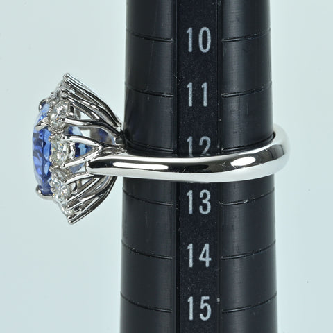 [Pre-owned] K18WG SAPPHIRE RING Sapphire ring S6.22ct D1.68ct 9.5g #12.5 