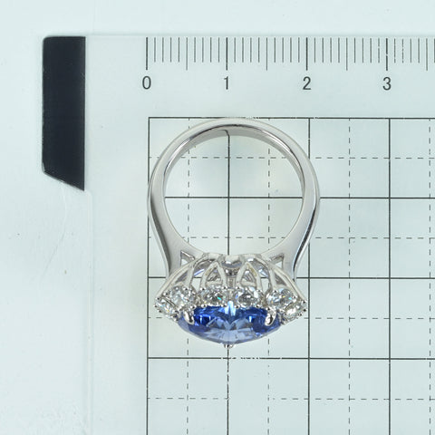 [Pre-owned] K18WG SAPPHIRE RING Sapphire ring S6.22ct D1.68ct 9.5g #12.5 