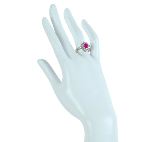 【中古】PT850 RUBY ルビーリング R0.90ct D0.84ct GGSソ 6.3g #15