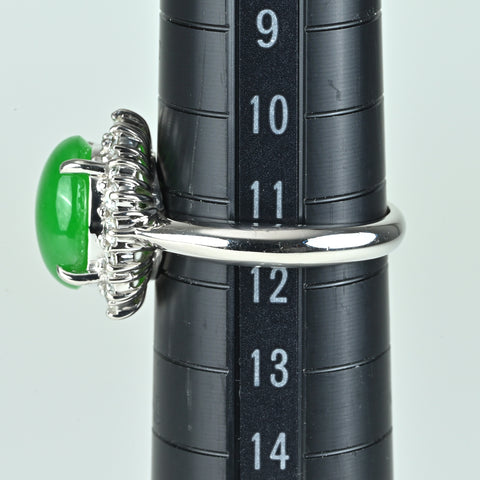 【中古】PT900 JADEITE ヒスイリング J4.40ct 0.55ct 6.8g #12