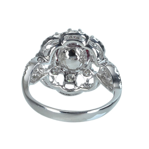 Pre-owned 18K White Gold Ruby Ring, Unheated Mozambique Ruby, 2.26ct R, 0.90ct D, GRS Certificate, 4.2g, #13 